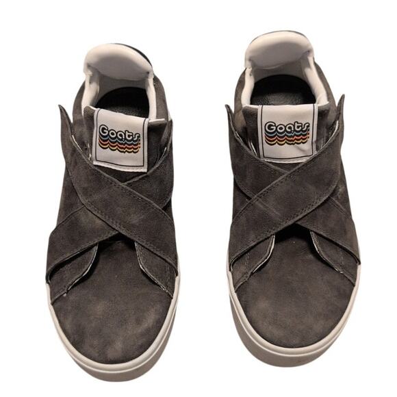 GOATS Gray Suede Platform Sneakers | Crisscross Straps | Women’s 7 | EUC - Picture 2 of 7